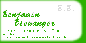 benjamin biswanger business card